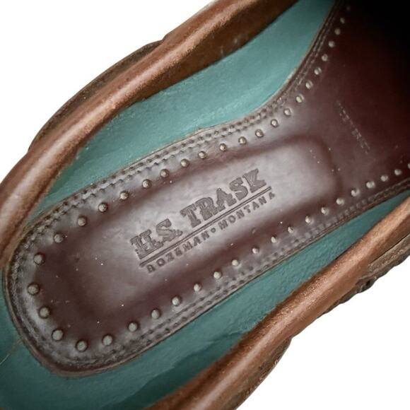 HS Trask Brown Moccasin Toe Drivers Mens Size 9D